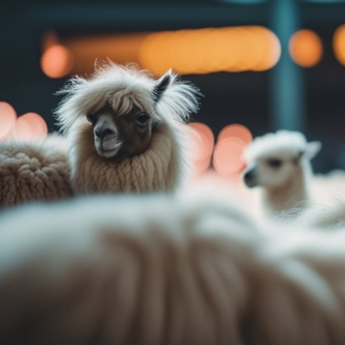 2 alpacas from the close up