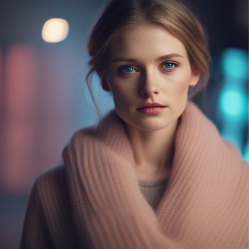 a women with cashmere scarf